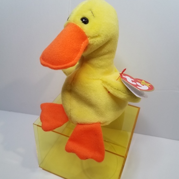 TY Quackers the Duck Beanie Baby Yellow Case 90s Y2K - Picture 1 of 5